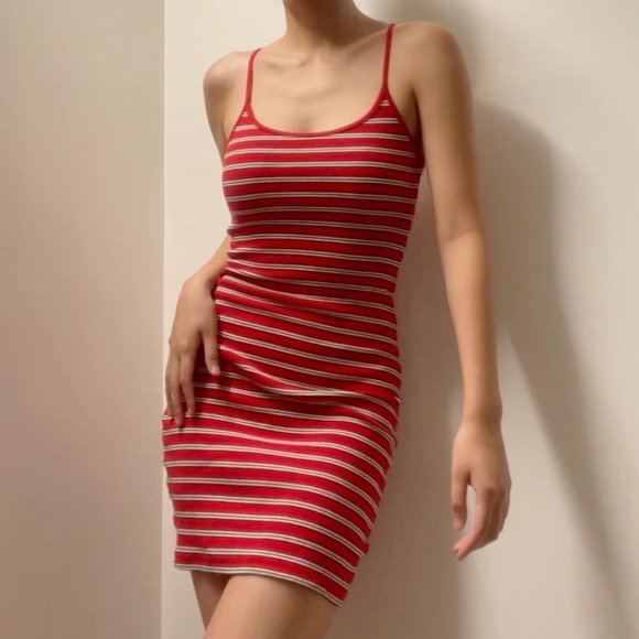 Striped red brandy Melville dress - Picture 1 of 1